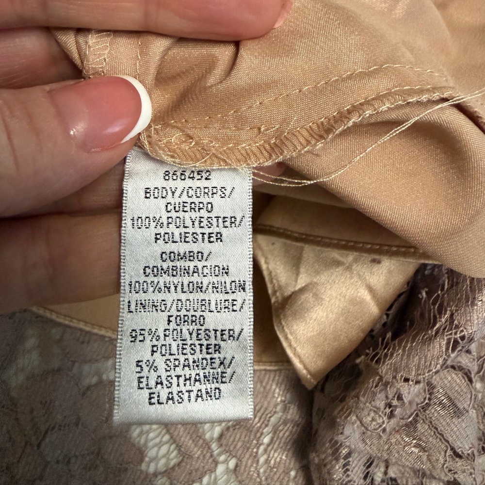 JS Collections Blush Color Lace Gown - Picture 13 of 16